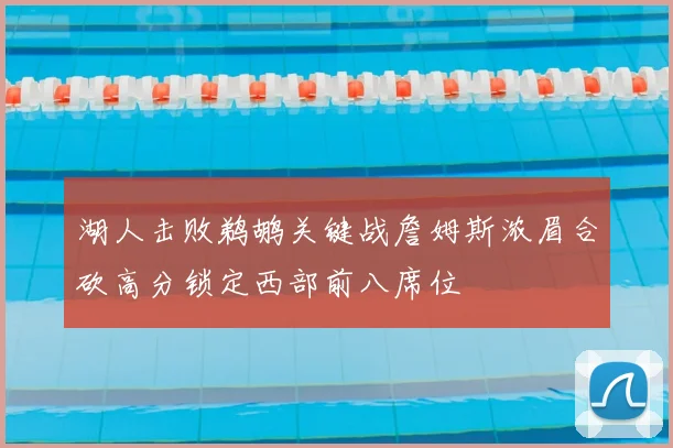 湖人击败鹈鹕关键战詹姆斯浓眉合砍高分锁定西部前八席位